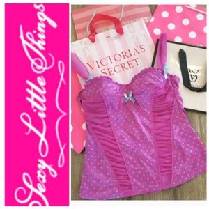 Victoria's Secret Vintage Sexy Little Things Polka Dot Bustier Corset Bra NWT